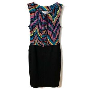 Trina Turk Ruth Later Gator Dress in Firecracker Ruffled Front Sheath Dress